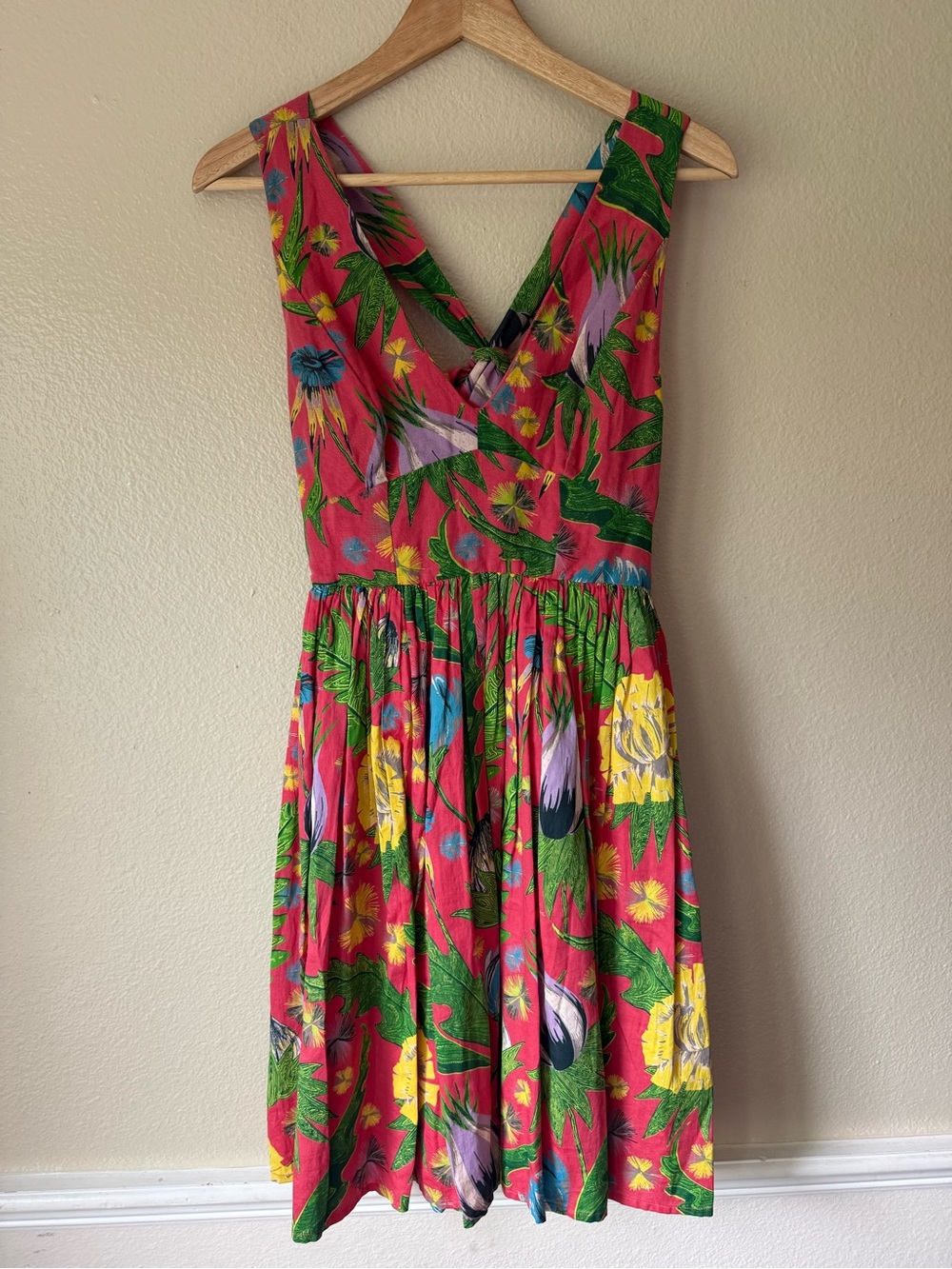 French Connection Pink Floral V‑Neck Midi Dress